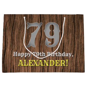 79th Birthday: Country Western Inspired Look, Name Large Gift Bag