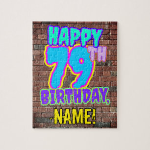 79th Birthday ~ Fun, Urban Graffiti Inspired Look Jigsaw Puzzle