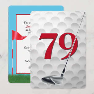 79th Birthday Golf Theme Party Invitation