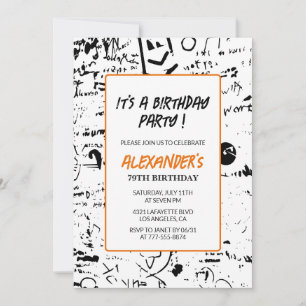 79th birthday invitations Men Graffiti Paint