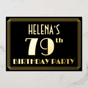 79th Birthday Party: Art Deco Look “79”, w/ Name