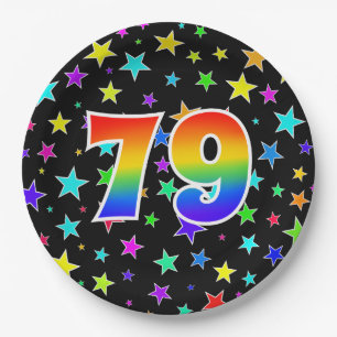 79th Event: Bold, Fun, Colorful Rainbow 79 Paper Plate