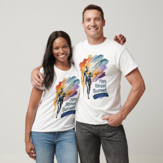 79th Street Sunset Jogger Watercolor T-Shirt