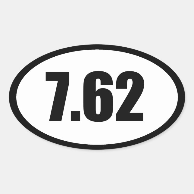 7.62 AK47 .308 OVAL STICKER (Front)