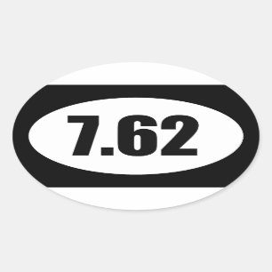 7.62 AK47 .308 OVAL STICKER