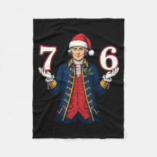 7-6 6-7 Funny George Washington Santa 67 Meme Chri Fleece Blanket