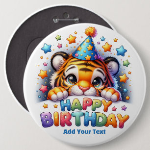 #7 Add Your Text /Happy Birthday 6 Cm Round Badge