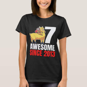 7 Awesome Since 2013 7th Birthday Party Sloth Ridi T-Shirt