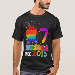 7 Awesome since 2015 Pop it Birthday Kids T-Shirt