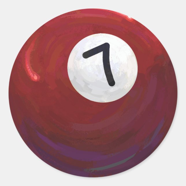 7 Ball Classic Round Sticker (Front)