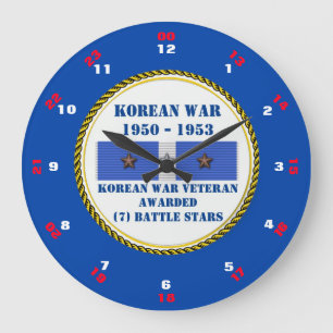 7 BATTLE STARS KOREAN WAR VETERAN LARGE CLOCK