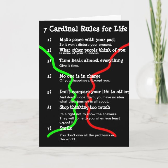 7 Cardinal Rules for LIFE Card (Front)