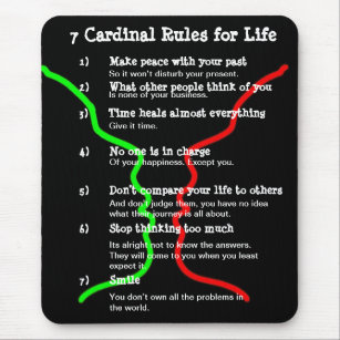 7 Cardinal Rules for LIFE Mouse Pad