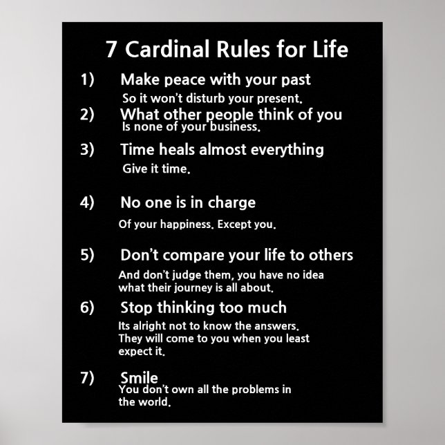 7 Cardinal Rules for LIFE Poster (Front)