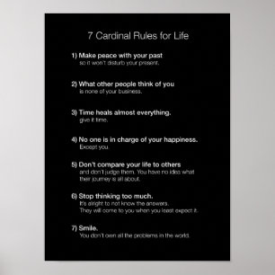 7 Cardinal Rules for Life Poster
