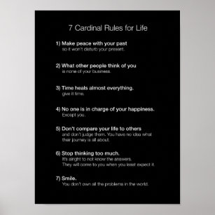 7 Cardinal Rules for Life Poster