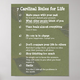7 Cardinal Rules for LIFE Poster