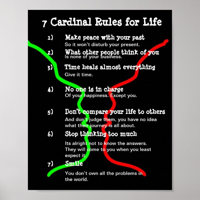 7 Cardinal Rules for LIFE Poster (Front)