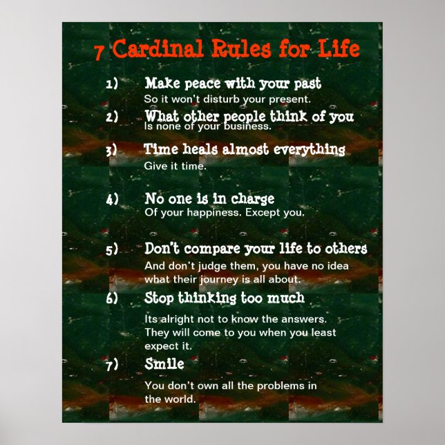 7 Cardinal Rules for LIFE Poster (Front)