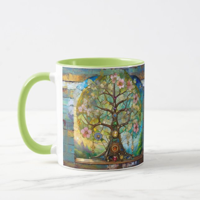 7 Chakra Blossoming Tree Of Life Mug (Left)