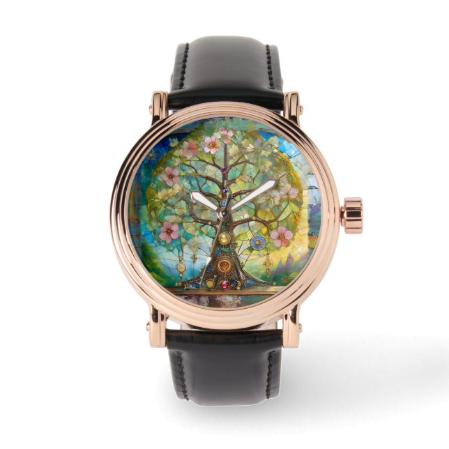 7 Chakra Blossoming Tree Of Life Watch (Front)