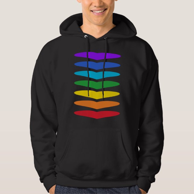 7 Chakra Hearts Energy System Chakras Colours Kund Hoodie (Front)
