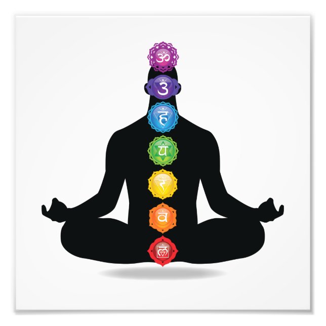 7 Chakra Male Silhouette Photo Print (Front)