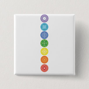 7 Chakras 15 Cm Square Badge