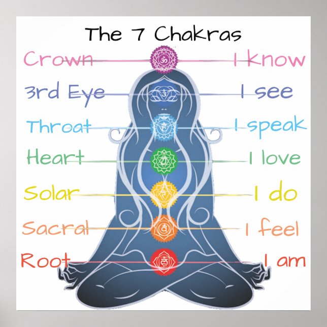 7 Chakras 24x24" Poster (Front)