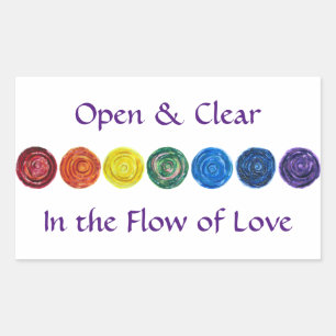 7 Chakras #2 Rainbow Colours Rectangular Sticker