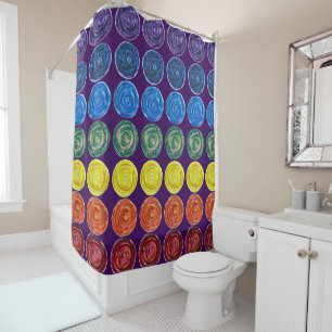 7 Chakras #2 Rainbow Colours Shower Curtain