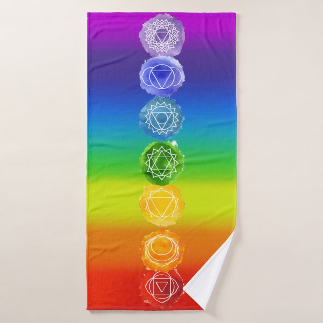 7 Chakras Bath Towel Set (Bath Towel)