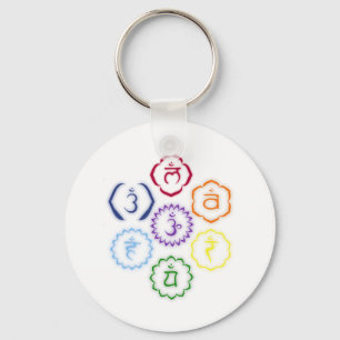 7 Chakras in a Circle Key Ring