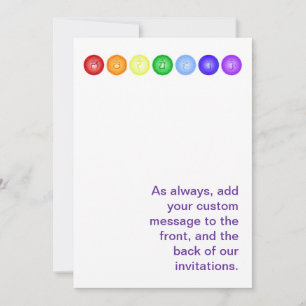 7 Chakras in a Horizontal Line Invitation