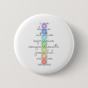 7 Chakras S For Yoga Lovers 6 Cm Round Badge
