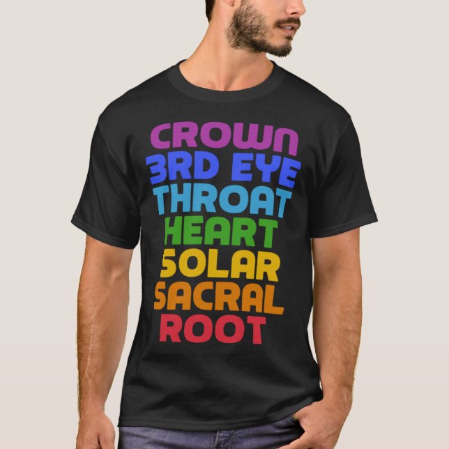7 Chakras   Saying Cool Yoga Quote T-Shirt (Front)