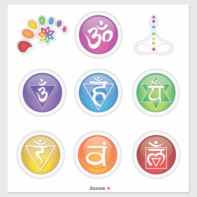 7 Chakras Sticker 10 Set #05 (Sheet)