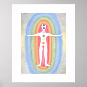 7 Chakras Subtle Energy Body Healing Reiki Poster