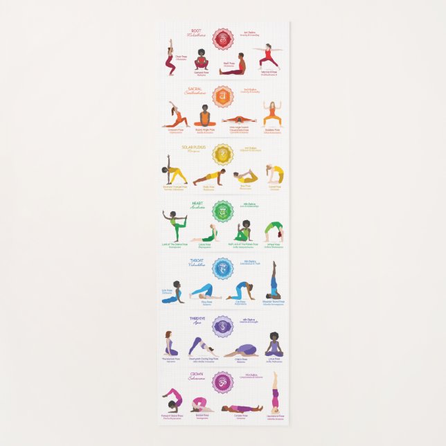 7 Chakras Yoga Poses Yoga Mat - 74wbg (Front)