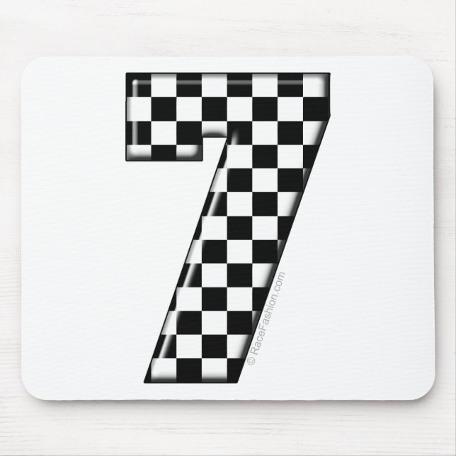 7 chequered auto racing number mouse pad (Front)