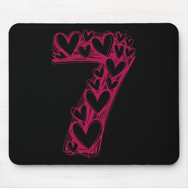 7 Couple Trendy 6 7 Viral Sketch Heart 67 Cute Mat Mouse Pad (Front)