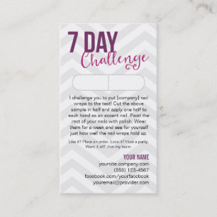 7 Day Challenge Sample Card Business Cards