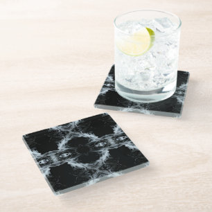 7 Deadly Sins and 7 Contrary Virtues Abstract Art Glass Coaster