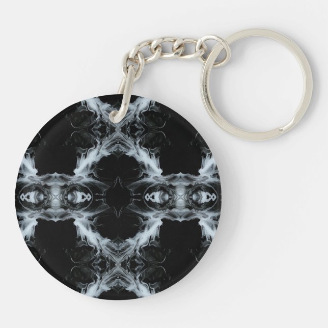 7 Deadly Sins and 7 Contrary Virtues Abstract Art Key Ring (Back)