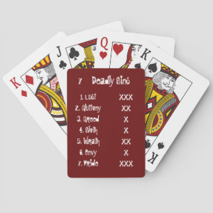 7 Deadly Sins T-Shirt Playing Cards