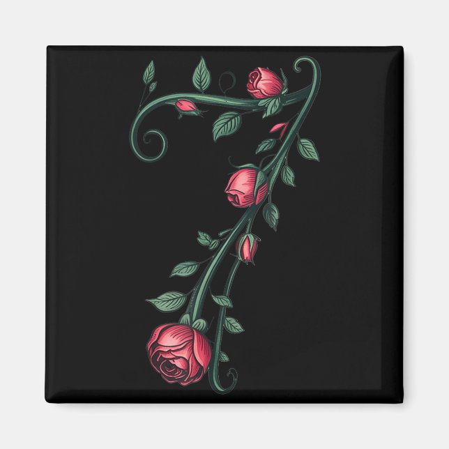 7 Floral 67 Rose Valentines Day Funny Love Matchin Magnet (Front)
