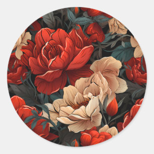#7 Floral Pattern Classic Round Sticker