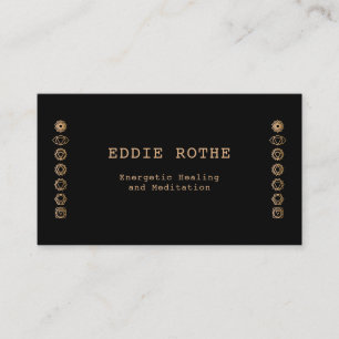 7 Gold Chakra Energy Healer Spiritual Business Card