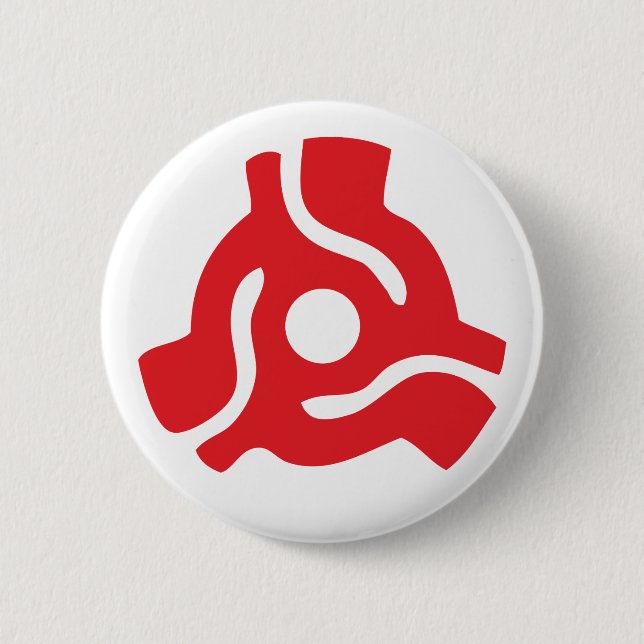 7 inch 45 rpm vinyl adapter insert spindle spider 6 cm round badge (Front)