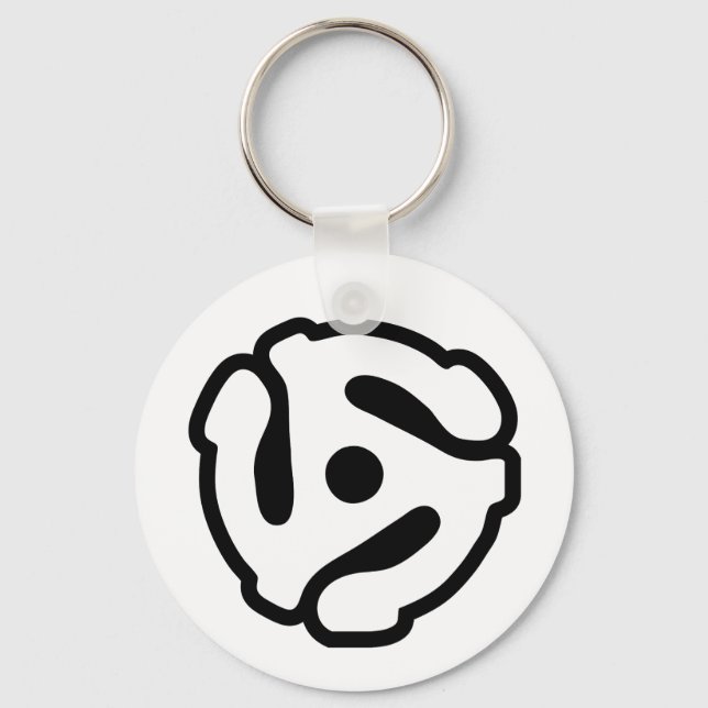 7 inch 45 rpm vinyl adapter insert spindle spider key ring (Front)